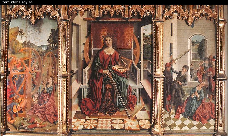 GALLEGO, Fernando Triptych of St Catherine  dfg